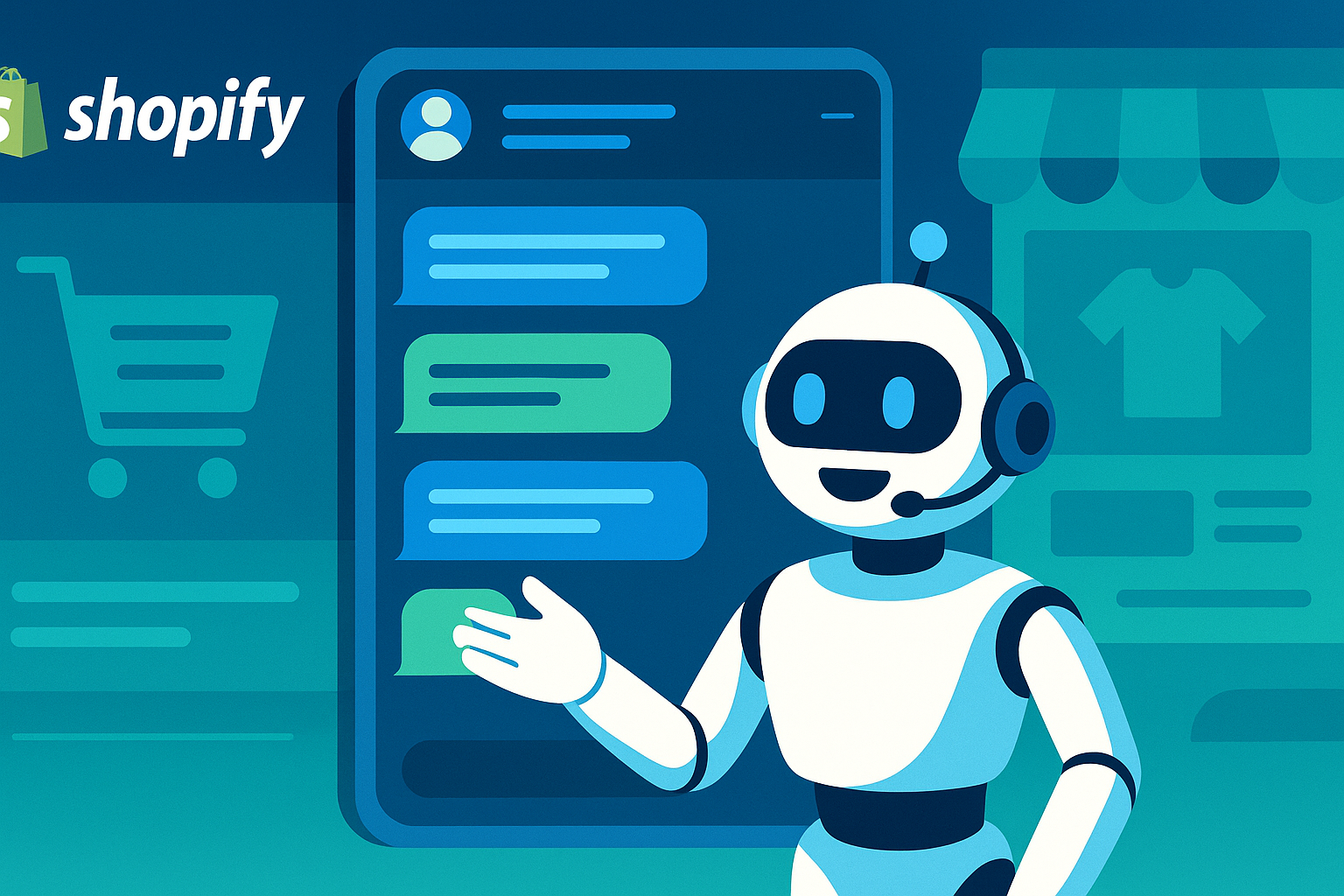 Shopify chatbot illustration